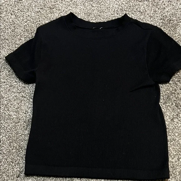a new day Black Ribbed Blouse - Picture 1 of 1